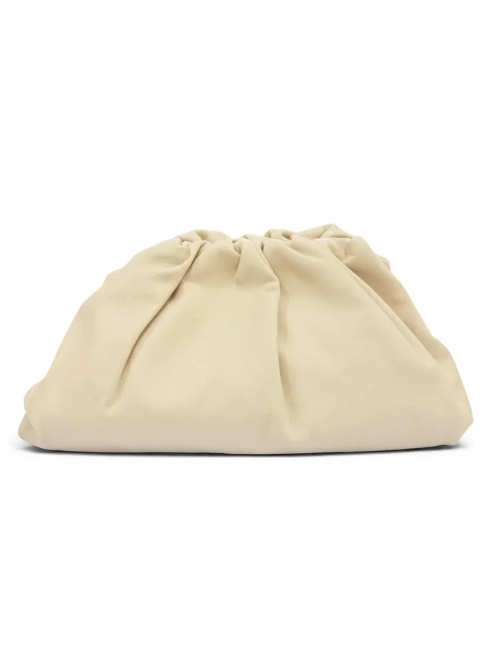 Bottega Veneta the Pouch Calf Leather Kiss Lock Clutch Ivory